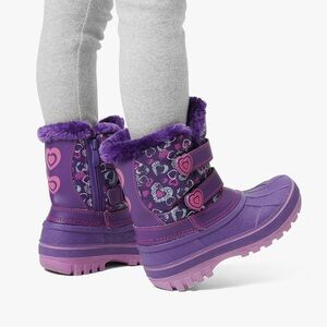 New in the Box Girl’s DREAM PAIRS Girls Purple  Faux Lined Boots, Size 12